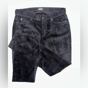 Hudson Krista Super Skinny Black Velvet Pants 27